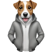 Jack Russell in a gray jacket sticker