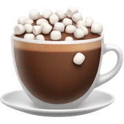 A cup of hot chocolate with little marshmallows  sticker