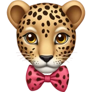 Leopard with bow  sticker