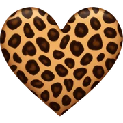 Leopard print heart sticker
