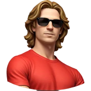 cool guy in red shirt sticker