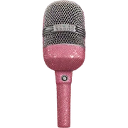 pink glittery microphone  sticker