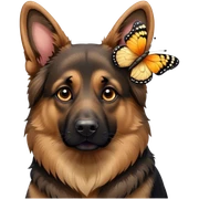 German Shepherd butterfly sticker