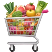 pink shopping cart full of healthy foods sticker