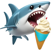 Shark eating ice cream  sticker