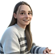 smiling girl in striped sweater sticker