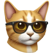 Cat with sunglasses sticker