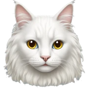 Long hair white cat  sticker