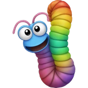 Rainbow worm  sticker