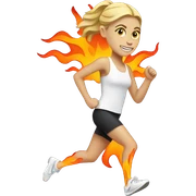 White girl runner with flames off her feet sticker