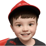 smiling boy with brown hair sticker