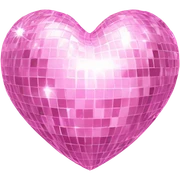 Baby pink disco ball heart that sparkles  sticker