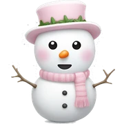 Cute white and light pink snowman sticker