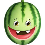 smirking watermelon ￼ sticker
