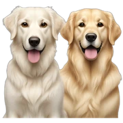one very white retriever and one very golden retriever side by side sticker