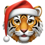 Tiger with Santa hat sticker