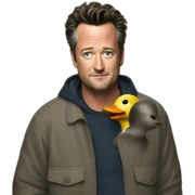 matthew perry with duck sticker
