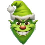 Grinch con outfit de navidad sonriendo sticker