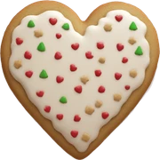 a single christmas cookie aesthetic clean heart shaped sticker
