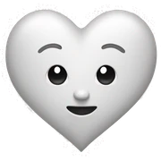 Heart white sticker