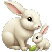mother bunny with baby bunny sticker