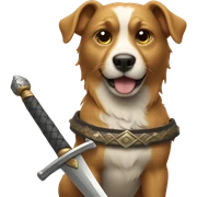 Dog with sword sticker