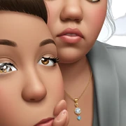 realistic jewelry portrait of girl sticker