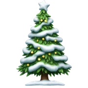 snowy christmas tree sticker