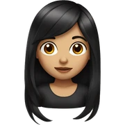 Girl long black hair  sticker