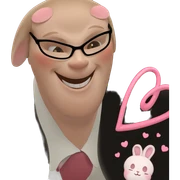 gentle smile of a rabbit sticker