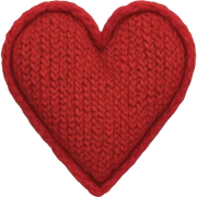 knitted heart sticker