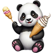Panda eating ice cream sticker