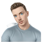 blue-eyed boy in reflection sticker
