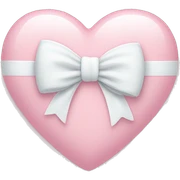 Pastel pink heart with white bow sticker