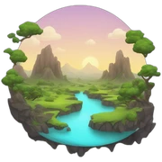 Fantasy landscape sticker