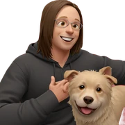 happy boy with dog sticker