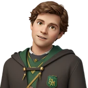 brown-haired boy in hogwarts uniform sticker
