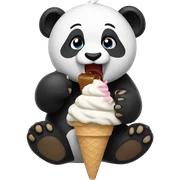 Panda eating ice cream sticker