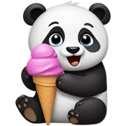 Panda eating ice cream sticker