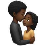 Black boy kissing Black girl sticker