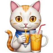 Gato con bebida sticker