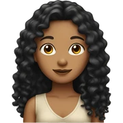 tan girl with long black curly hair sticker