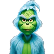 the grinch but blue sticker