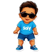 Hispanic baby boy wearing sunglasses ￼ sticker