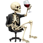 Skeleton drinking wine sticker