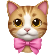 Cat with a pink bow sticker