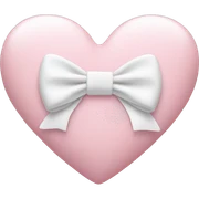 Pastel pink heart with white bow sticker