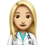 doctora joven rubia cabello largo ojosazules sticker