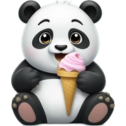 Panda eating ice cream sticker