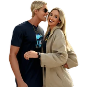 blonde girl and boy beach sticker